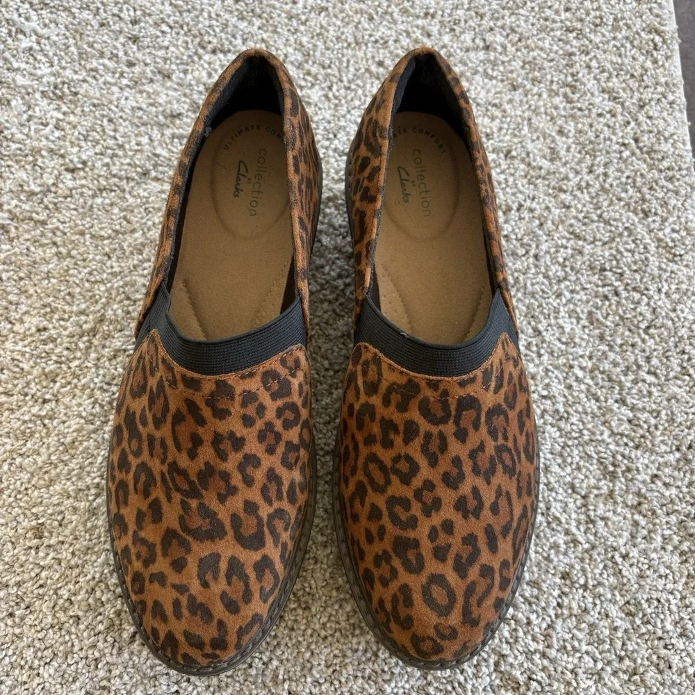 Clarks Airabell Mid Leopard Print Wedges Women's 8 M UK 5.5 D